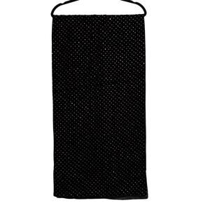 Black Velvet Rhinestone Studded Shawl Wrap Whimsigoth Goth Witchy 68x18